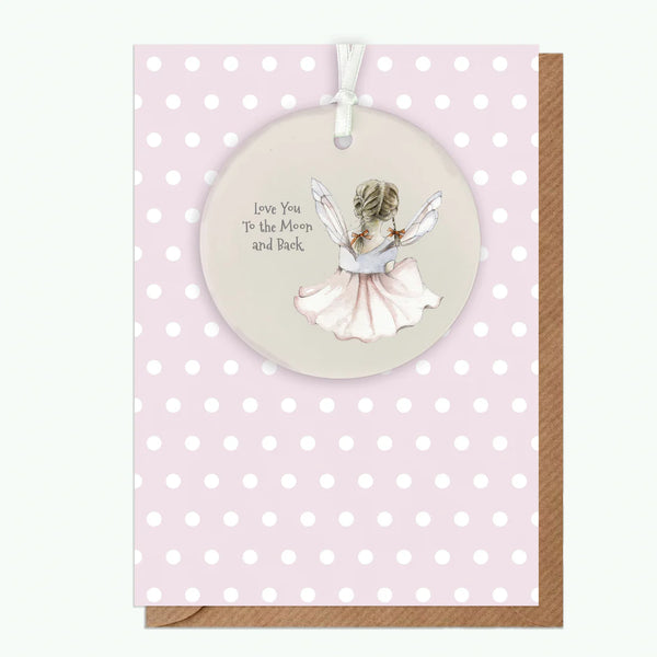 Crumble & Core | A6 Greeting Card with Ceramic Keepsake | Fairy