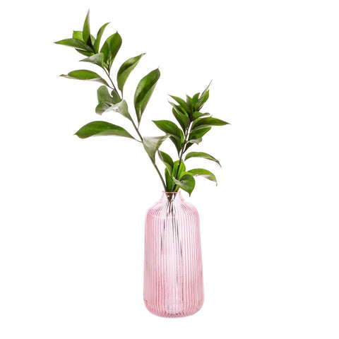 Tall Fluted Glass Vase | Pink