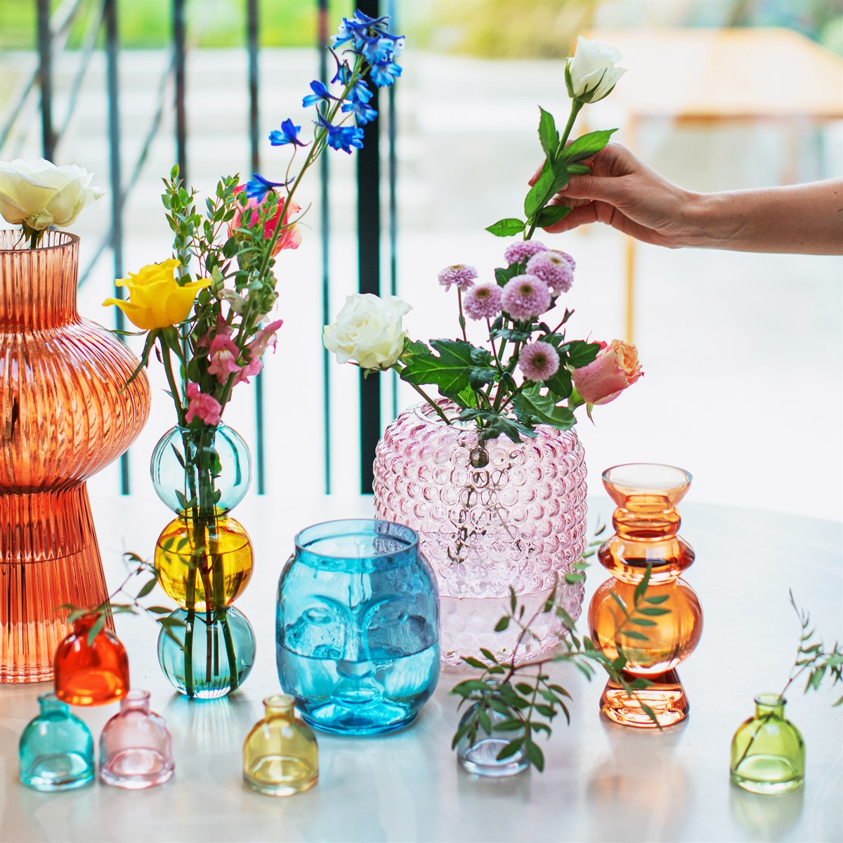 Pink Glass Bobble Vase