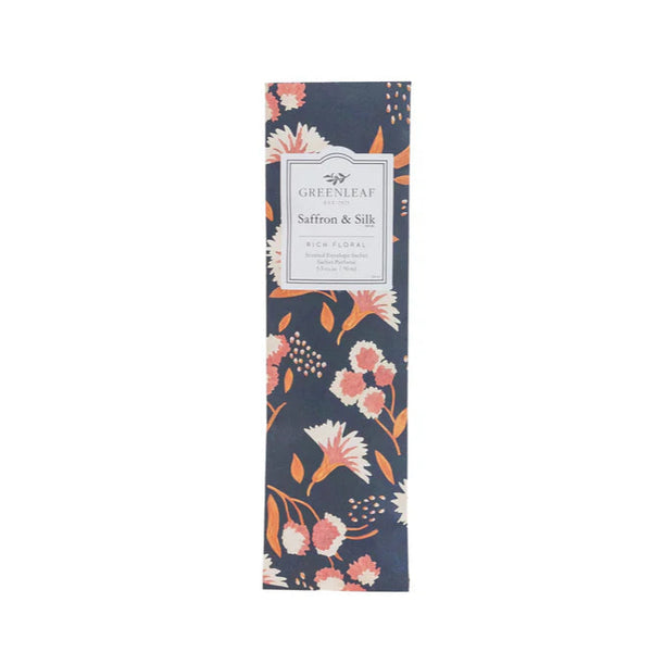 Greenleaf Slim Scented Sachet | Saffron & Silk