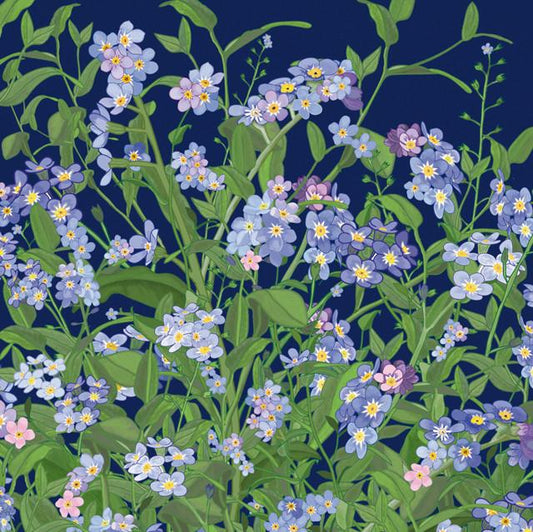 Green Pebble | Forget-me-nots