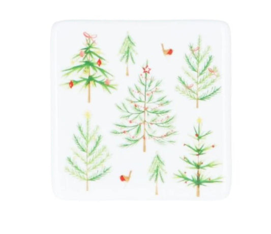 Christmas Trees Porcelain Coaster