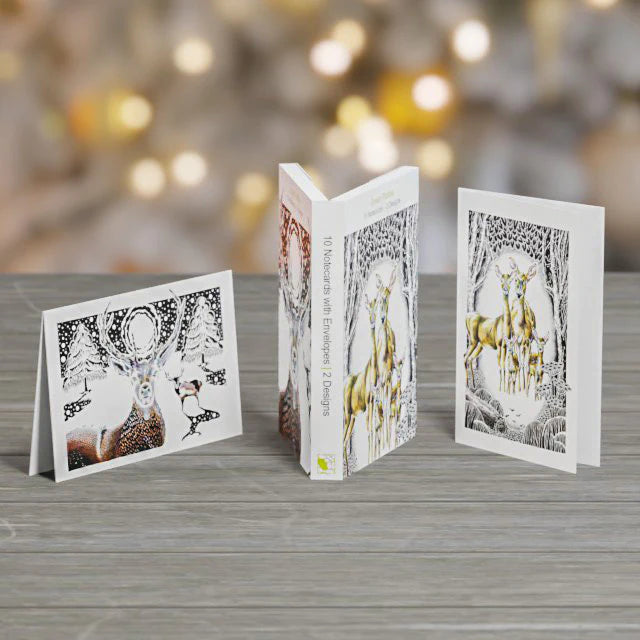Stag in Winter + Fawn Haven | Boxed Set of 10 Note Cards