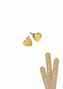 Mini heart studs-worn gold