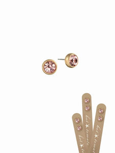 Rub over style studs-worn gold/rose