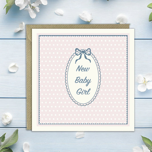 New Baby Card | Luxury Baby Girl Greeting Card