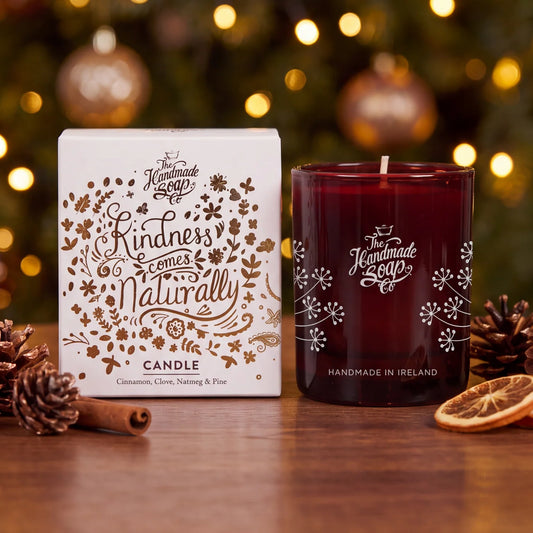 The Handmade Soap Company | Limited Edition Soy Christmas Candle | Cinnamon, Clove, Nutmeg & Pine | 210g