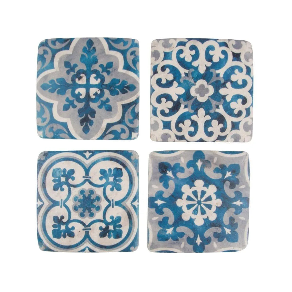 Mediterranean Mosaic Santorini Coasters|Set of 4