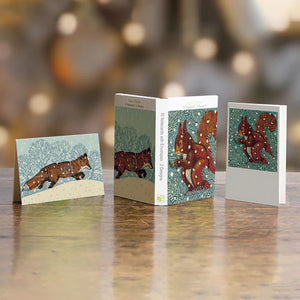 Red Squirrel + Fox In Winter |  Boxed Set of 10 Note Cards