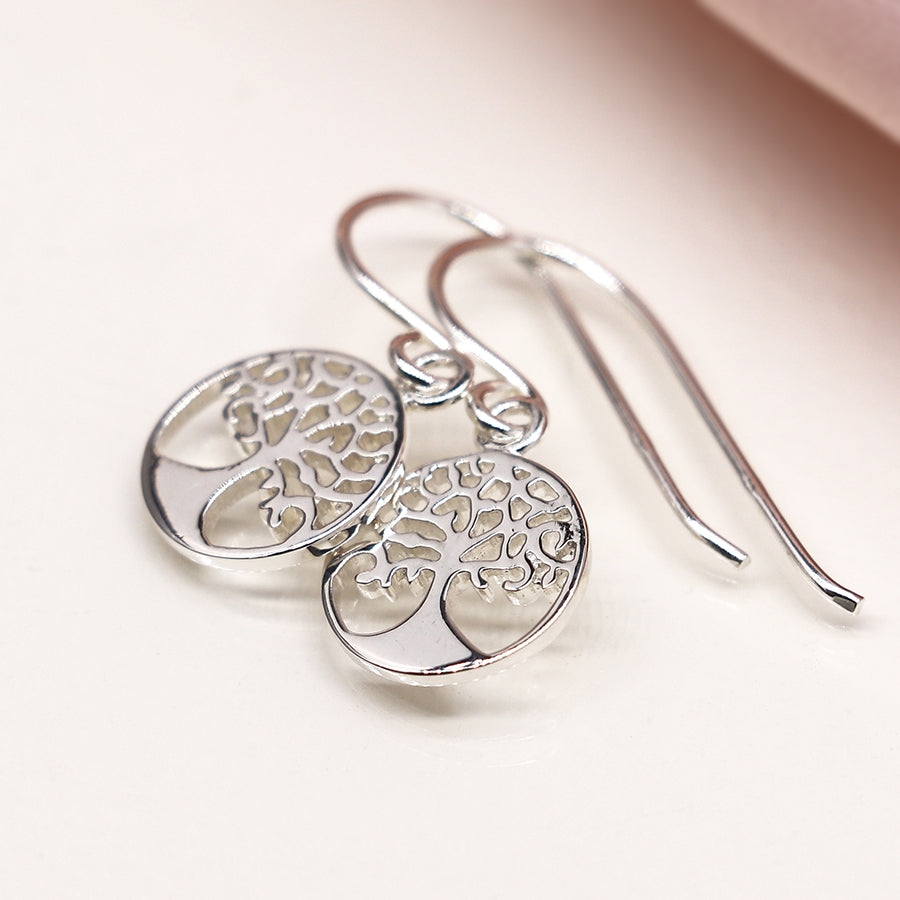 Sterling Silver Tree Of Life Earrings