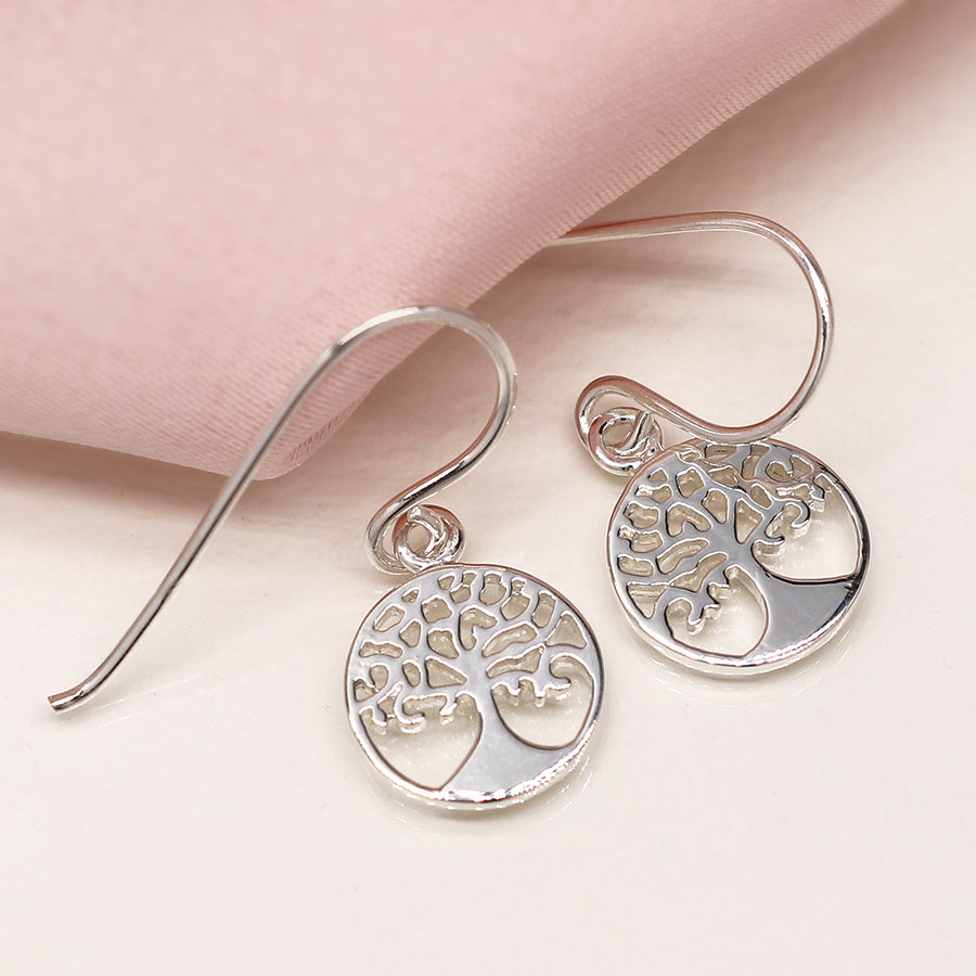 Sterling Silver Tree Of Life Earrings