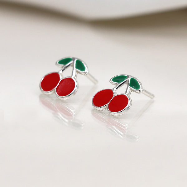 Cherry | Sterling Silver Stud Earrings