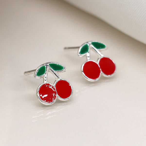 Cherry | Sterling Silver Stud Earrings