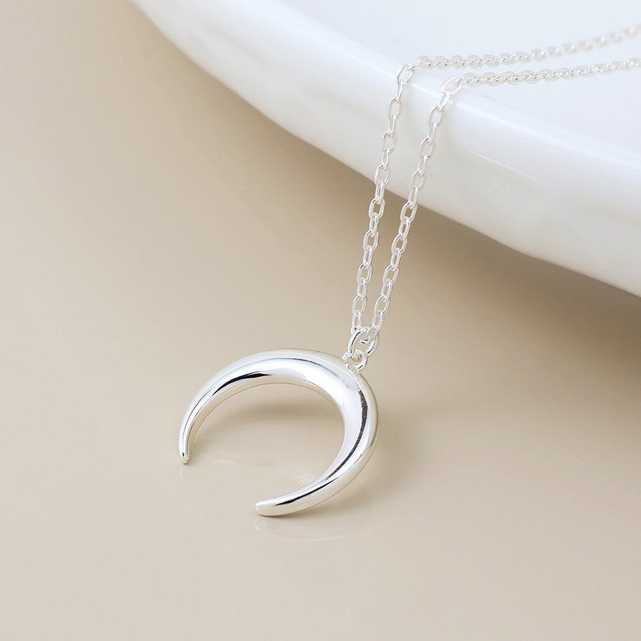 Sterling Silver Crescent Moon Necklace