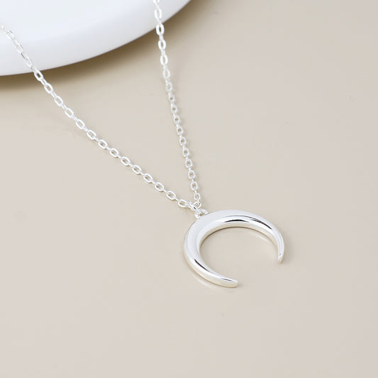 Sterling Silver Crescent Moon Necklace
