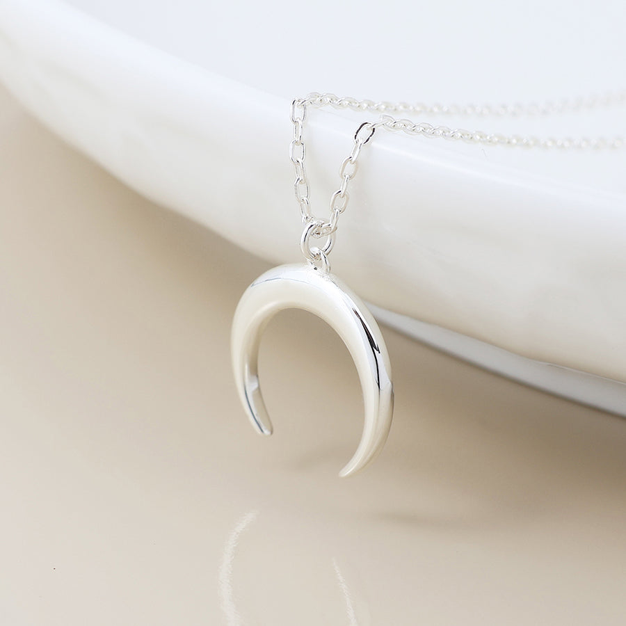 Sterling Silver Crescent Moon Necklace