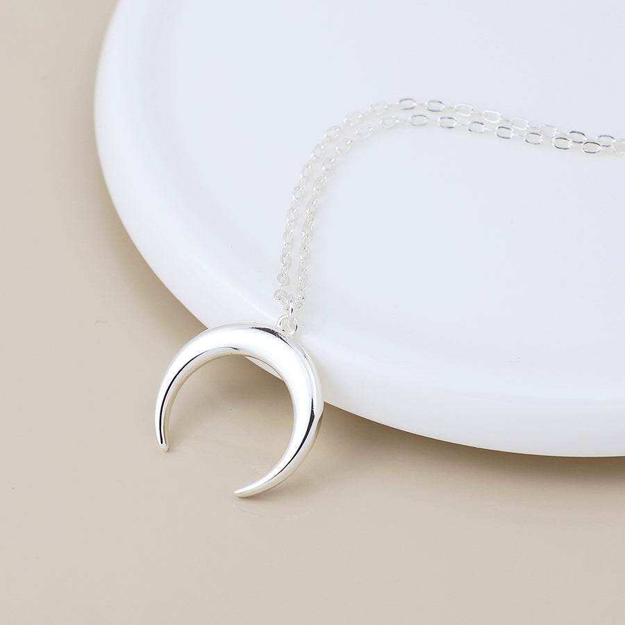 Sterling Silver Crescent Moon Necklace