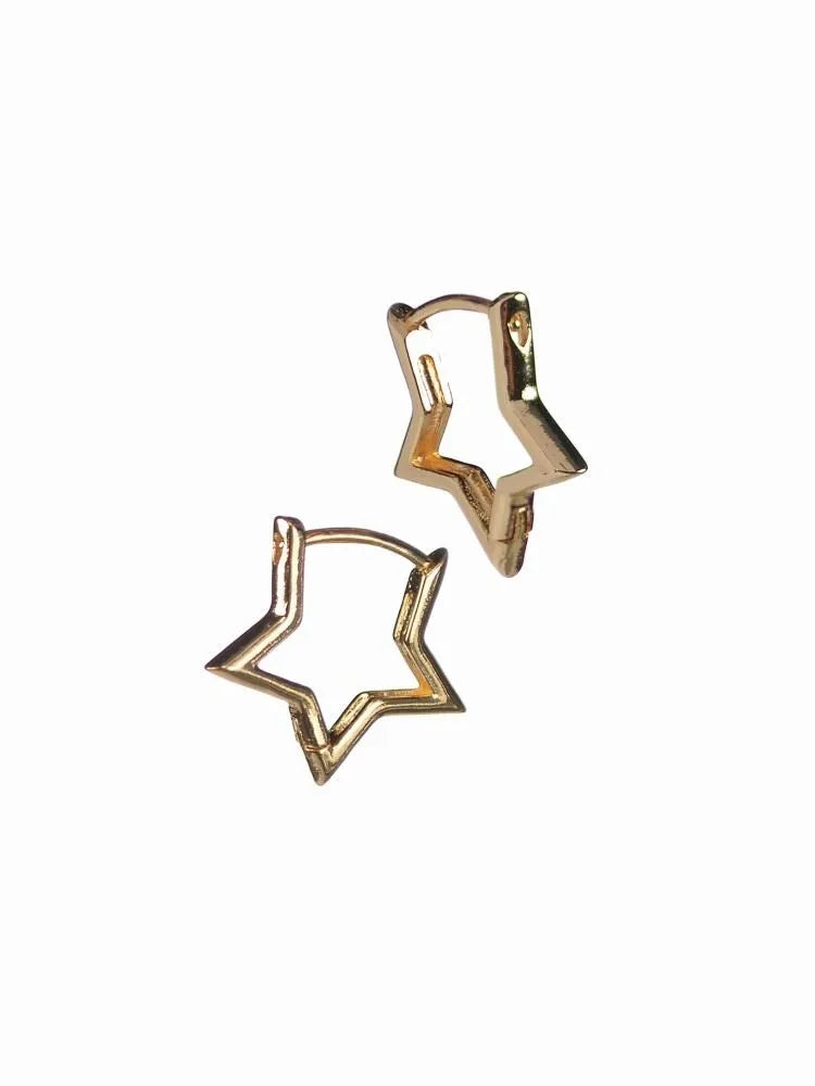 Star gazing mini hoops-worn gold