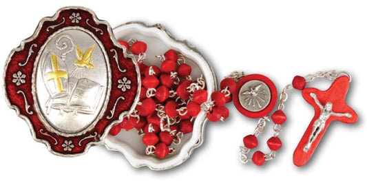 Confirmation Wood Rosary in Presentation Box