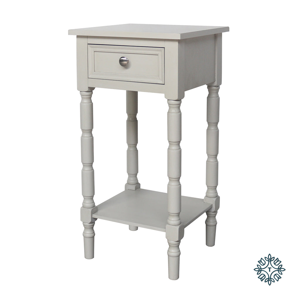 Lincoln | One Drawer Side Table | Subtle grey