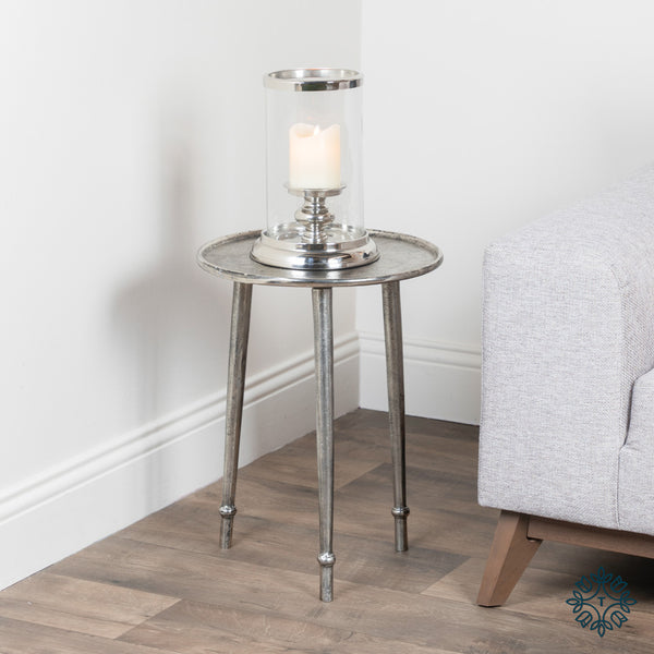 Everly Side Table | Antique Silver