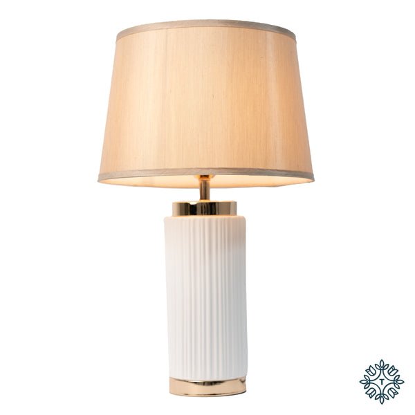 Lacey Table Lamp | White & Gold