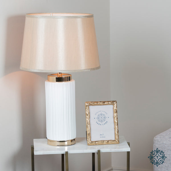 Lacey Table Lamp White/Gold