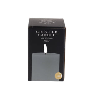 3D flame led candle grey 10cm