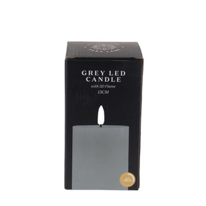 3D flame led candle grey 13cm