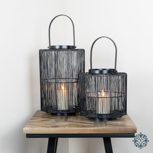 Meera Wire Lantern | Black | Medium