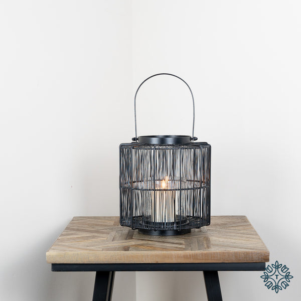 Meera Wire Lantern | Black | Medium