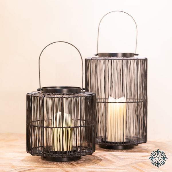 Meera Wire Lantern | Black | Medium