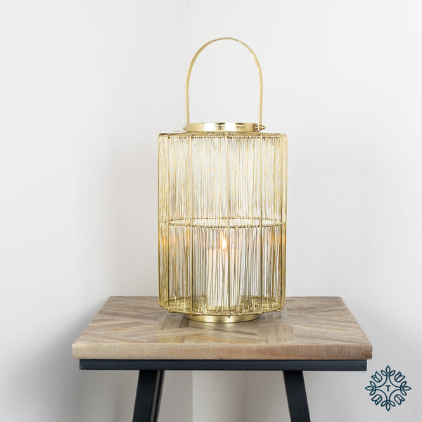 Meera Wire Lantern | Gold | Large