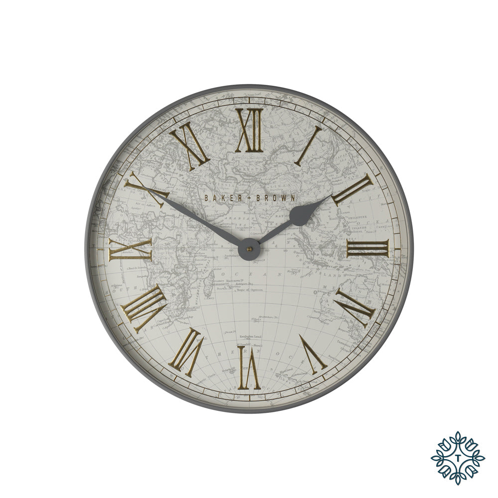 Baker and Brown Atlas Clock | White | 50cm