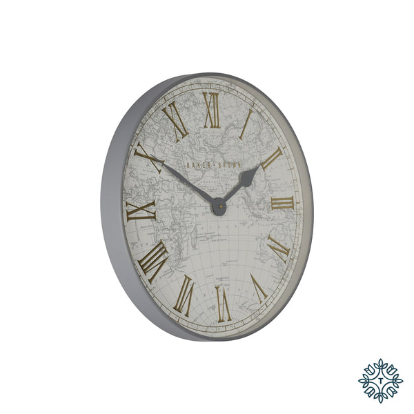 Baker and Brown Atlas Clock | White | 50cm