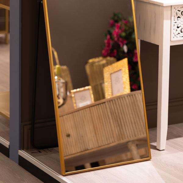 Modena Floor Standing Mirror Gold 160cm