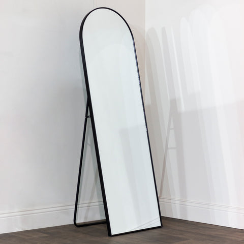 Modena Floor Standing Mirror Black 160cm