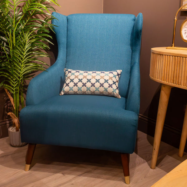 Lauren High Back Chair With Cushion Teal