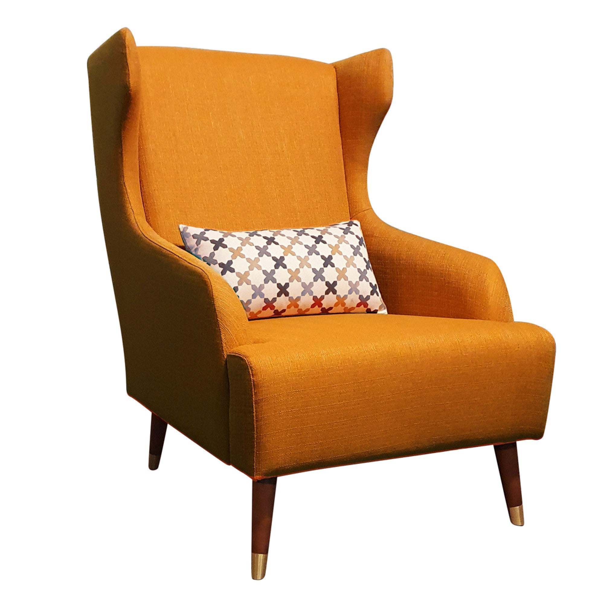 Lauren High Back Chair With Cushion | Orange