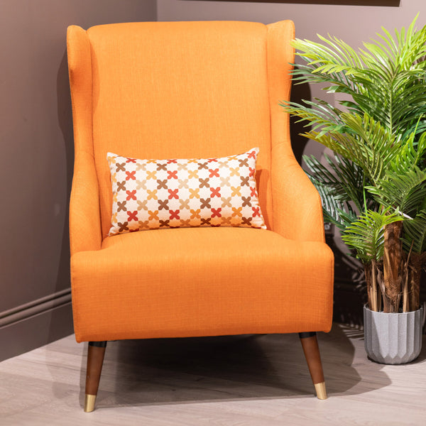 Lauren High Back Chair With Cushion | Orange