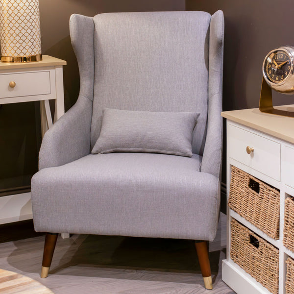 Lauren High Back Chair W Cushion Grey