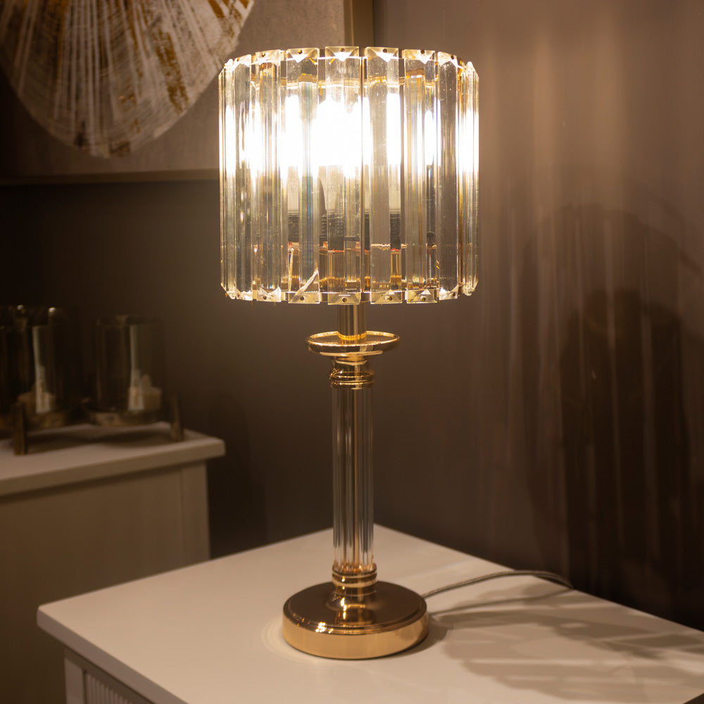 Imogen Glass Lamp | Gold 40cm