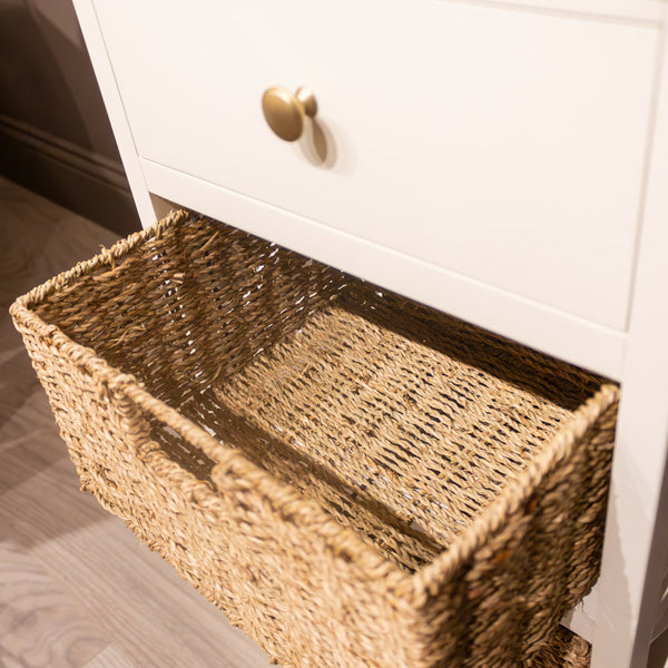 Reno | Natural & White 1 Drawer 2 Basket Unit