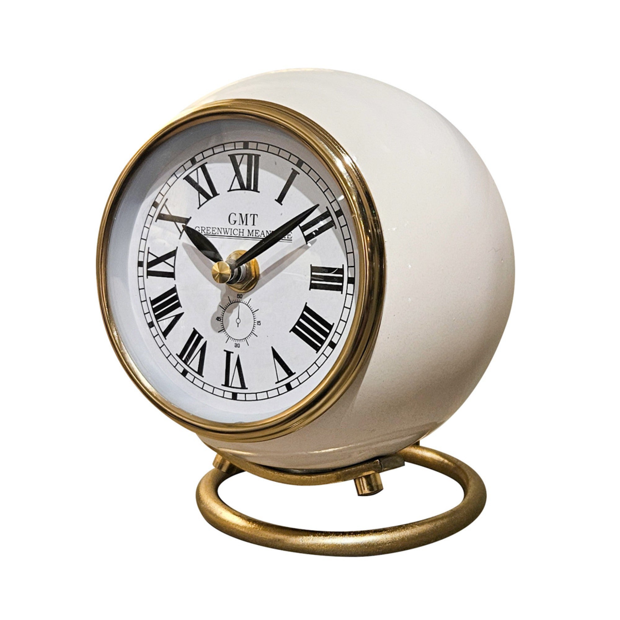 Greenwich Mantle Clock With Ring Stand Ivory