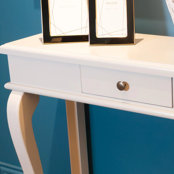 Scroll Grey 90cm Console Table W/Drawer