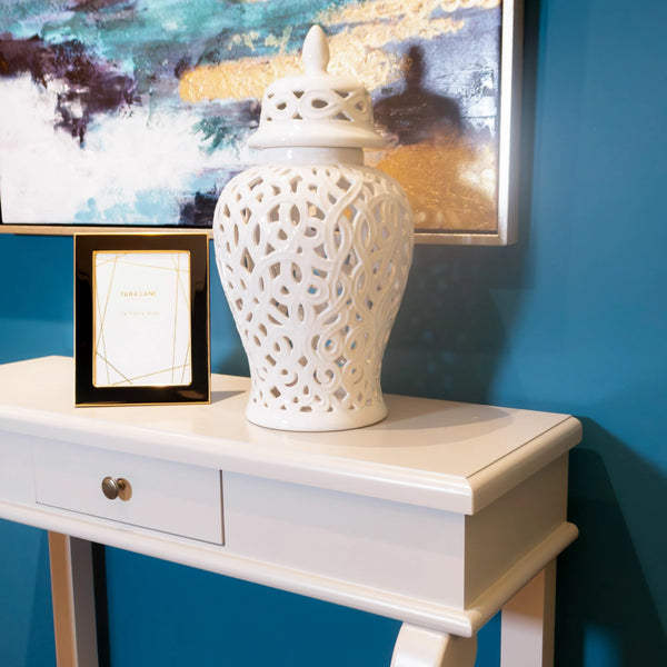 Scroll Grey 90cm Console Table W/Drawer