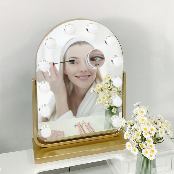 Hollywood Bulb Arch Vanity Mirror Gold 40X30cm