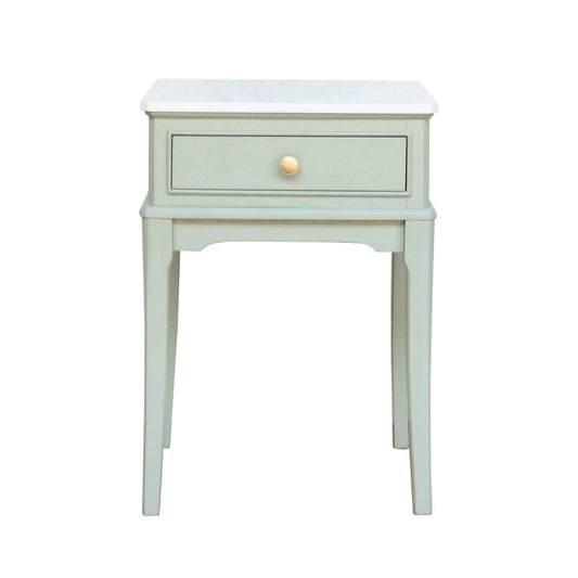 Monroe 1 Drawer Accent Table W Marble Top Sage