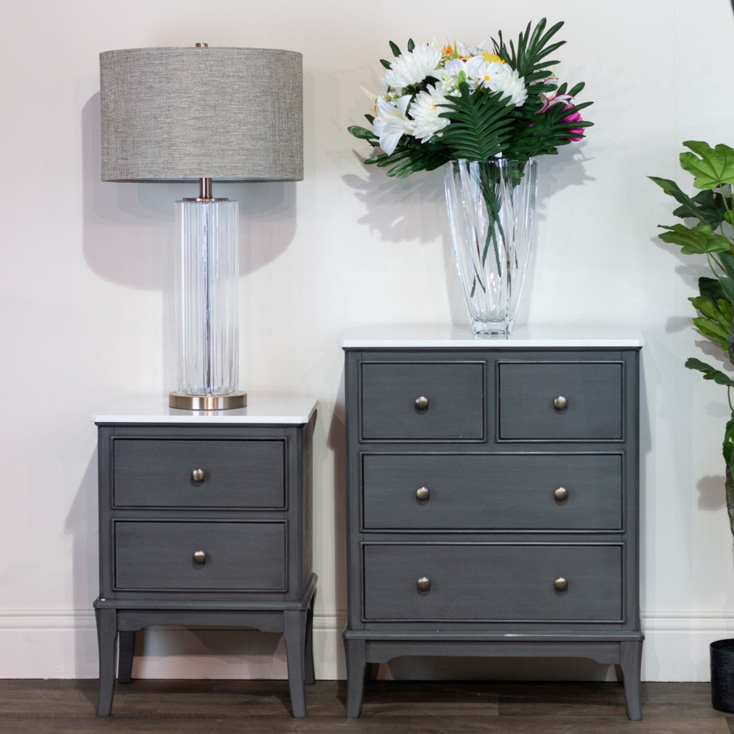 Monroe 2 DR Accent Table W Marble Top Russell