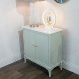 Monroe 2 Door Cabinet With Marble Top Sage